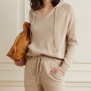 Nili Lotan Albany Cashmere Hoodie in Oatmeal